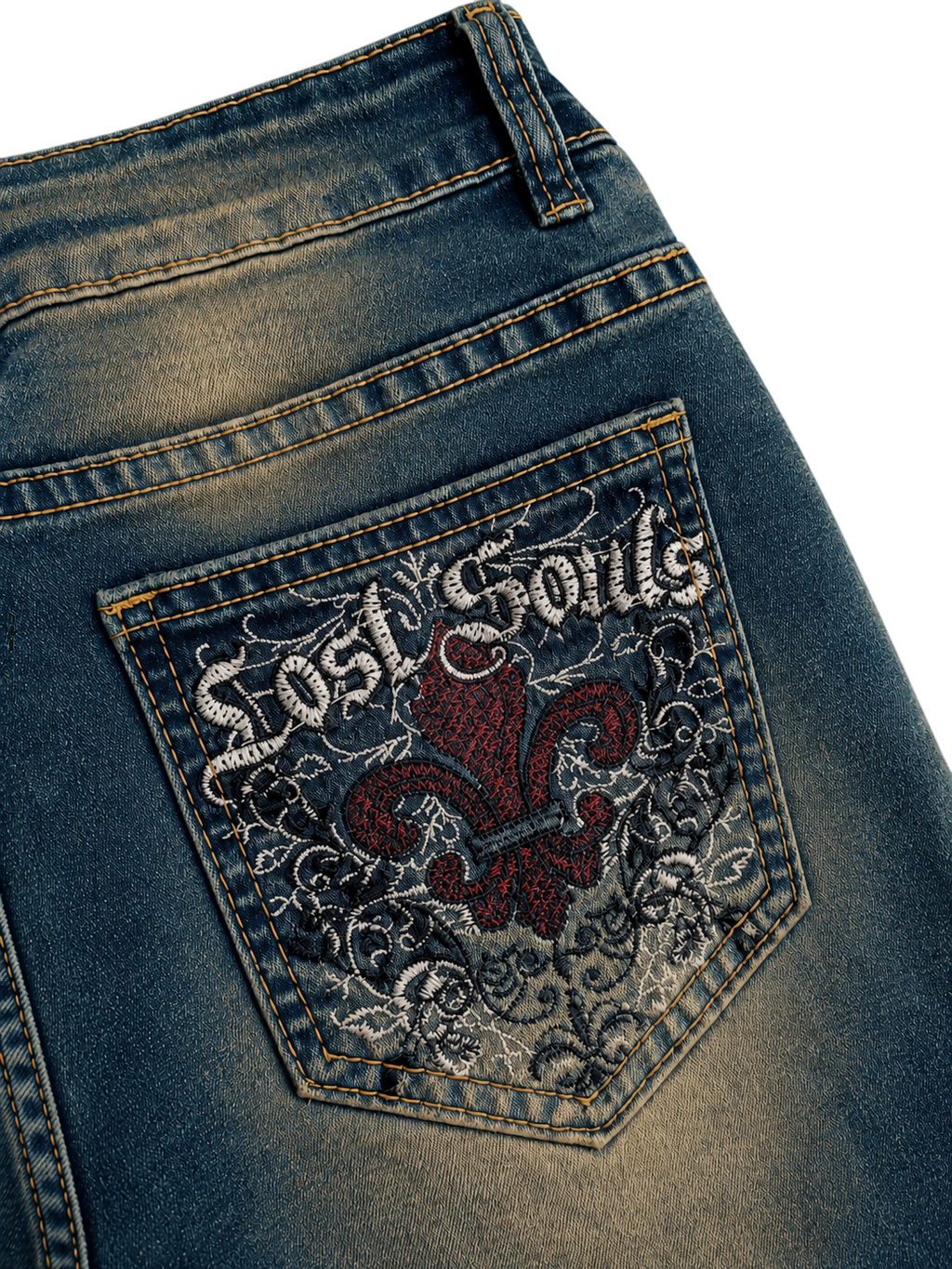 Lost Souls Jeans, embroidered back pocket