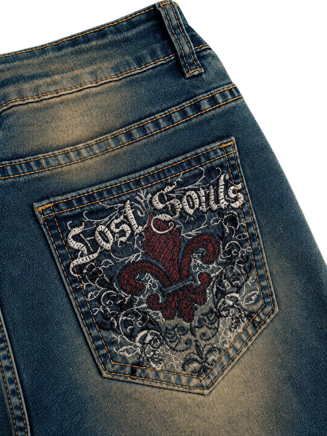 Lost Souls Jeans, embroidered back pocket